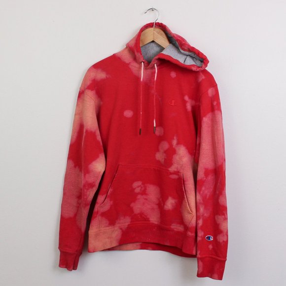 Champion Other - Champion Hoodie Mens Medium Red Bleached Pullover